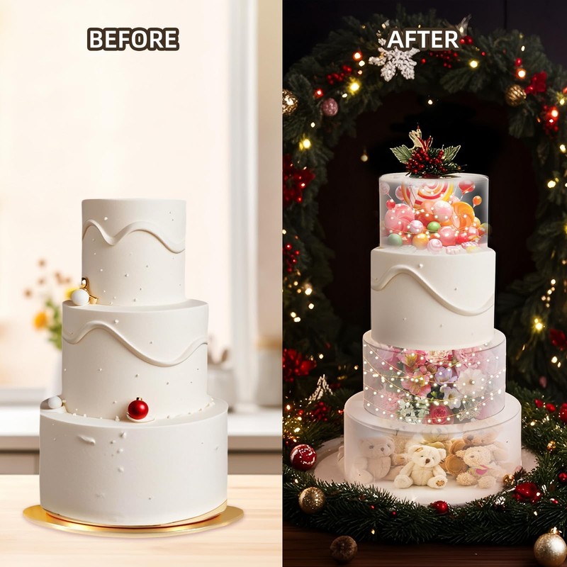 3 PCS Acrylic Clear Cake Stand Round 6 Inch 8 Inch 10 Inch Cake Display Stand... gallery