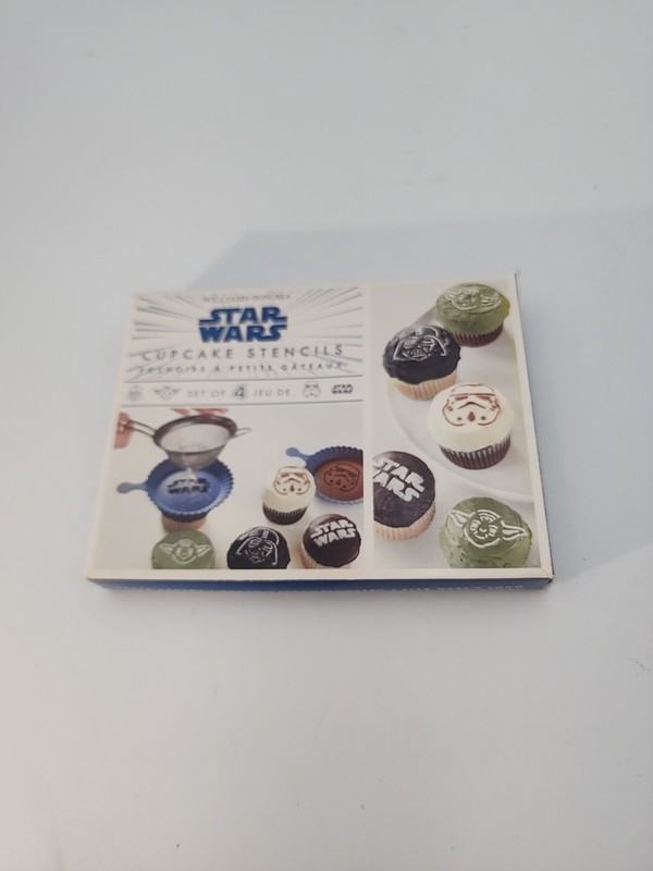 Williams and Sonoma Star Wars Cupcake Stencils Logo and 3 Characters Orig. Box gallery