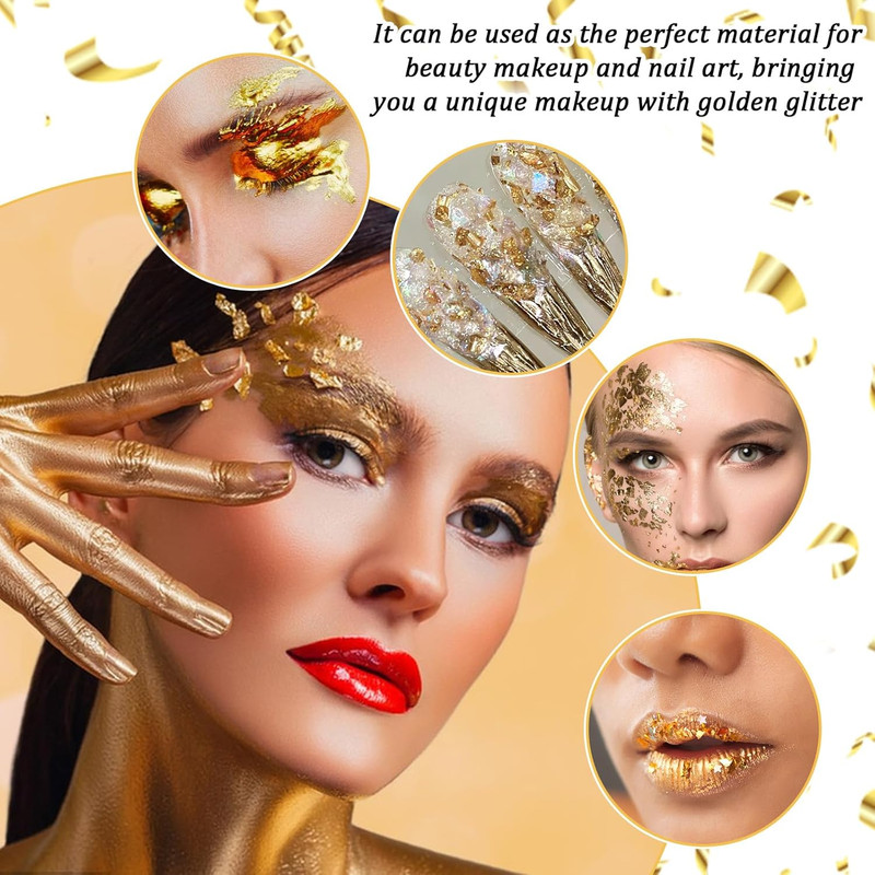 6Pcs Decorative Gold Leaf, Multifunction Gold Leaf Cake Decoration Baking Foi…