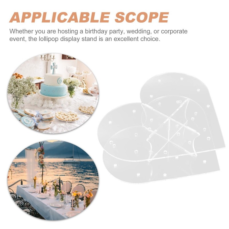 Acrylic Cakepop Stand for Display Transparent Heart Shaped Candy Holder gallery
