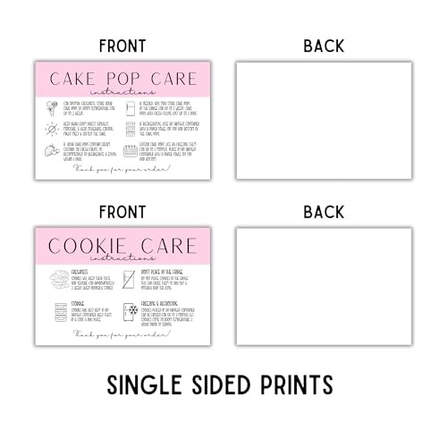 Bakery Care Instruction Cards 60pk 10 pcs Each Design 4x6” Cupcakes, gallery