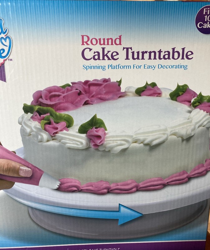 Baked with Love Round Cake Turntable 10″ Cake Spinning For Easy Decorating Displ