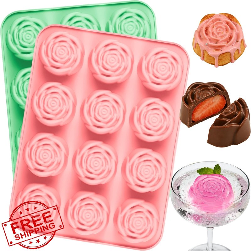 FRUIID 2pk Rose Mold Pink/Mint Green