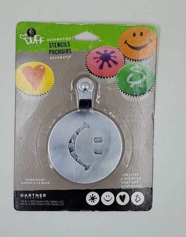 BW1 Duff Goldman 4 Decorating Metal Stencils For Cookies, Cupcakes, And More New gallery