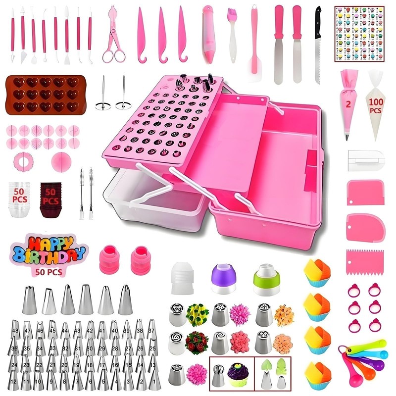 Yoqxhy Cake Decorating Kit 387 Pcs Baking Supplies Tools 56 Icing Tips 8