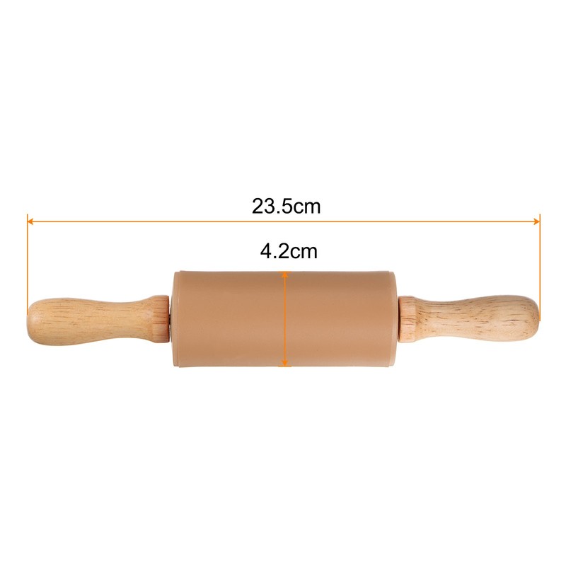 2pcs Silicone Rolling Pins for Baking 23.5cm x 4.2cm, Brown gallery