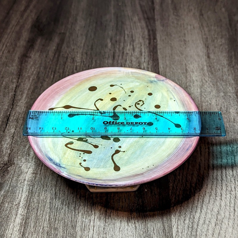 Anthropologie Guilded Mini Cake Stand Pedestal or Cupcake Plate Holder 5.5" x 2" gallery