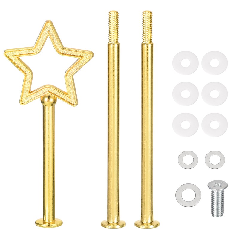 1 Set 3-Tier Cupcake Stand Hardware Fittings for Cake Stand Star Gold