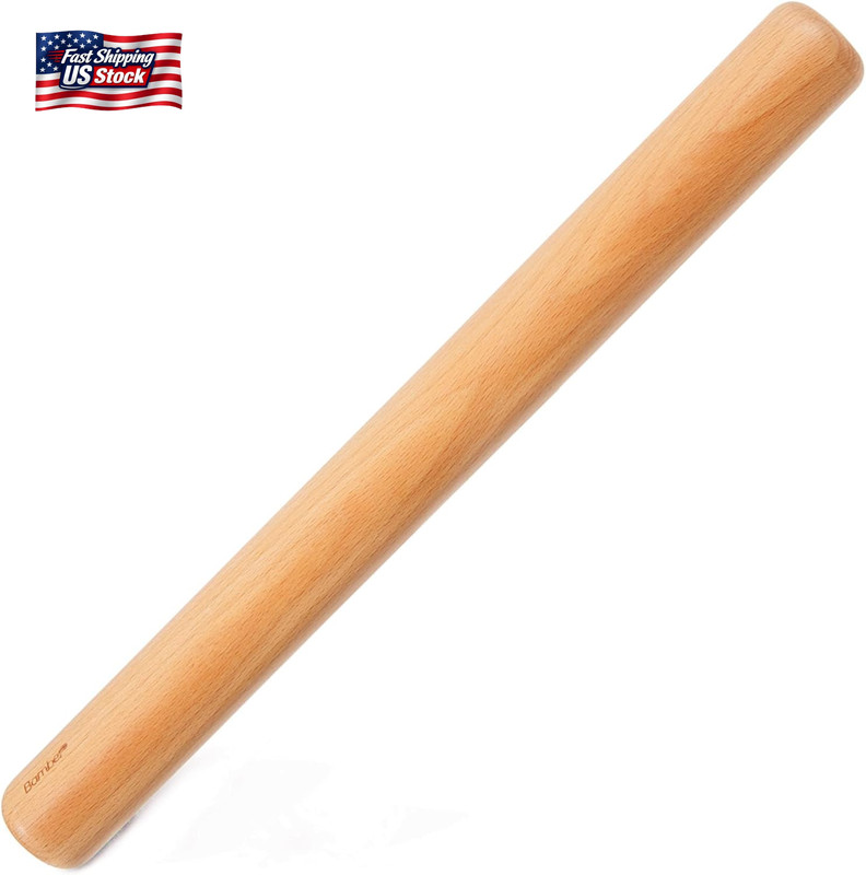 Bamber Wood Rolling Pin for Baking Wooden Rolling Dowel Stick Dough Roller for C