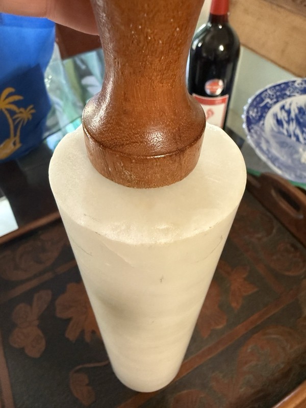 Vintage Marble Rolling Pin w/ Wooden Handles gallery