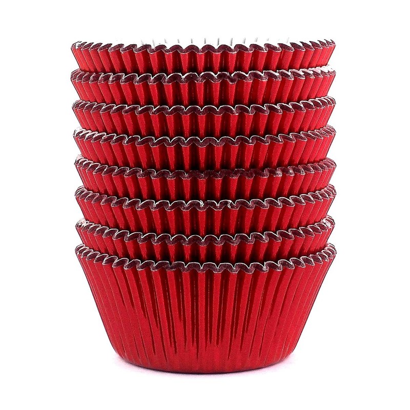 Red Foil Cupcake Case Liners Valentine Day Baking Muffin Paper 198 PCS