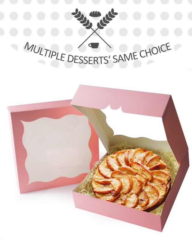 AutoPop Up Pink Pie Boxes Window Cookie Donut Bakery Box 12x12x3 Inch 24 PCS gallery
