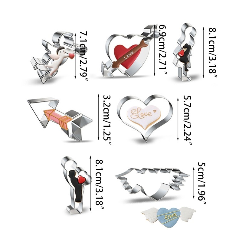 7 Pieces Stainless Steel Cookie Mold Kitchen Baking Tools Valentine s Day Series gallery