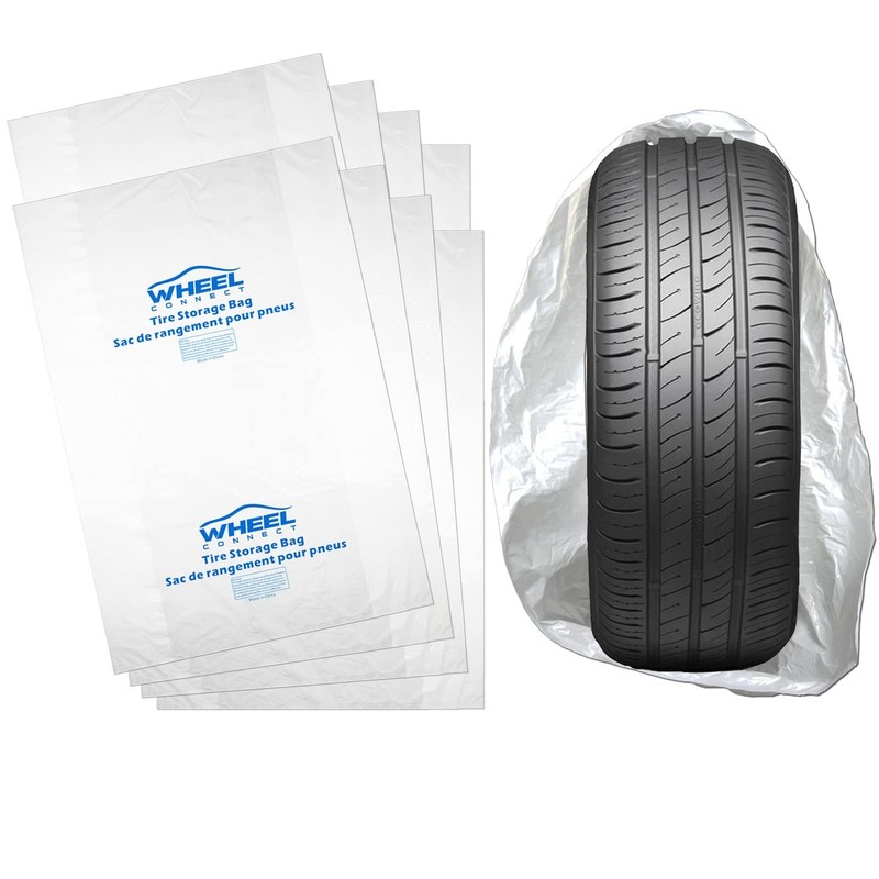 WHEEL CONNECT Tire Storage Bags. Made of Polyethylene LDPE Plastic, Large 38R