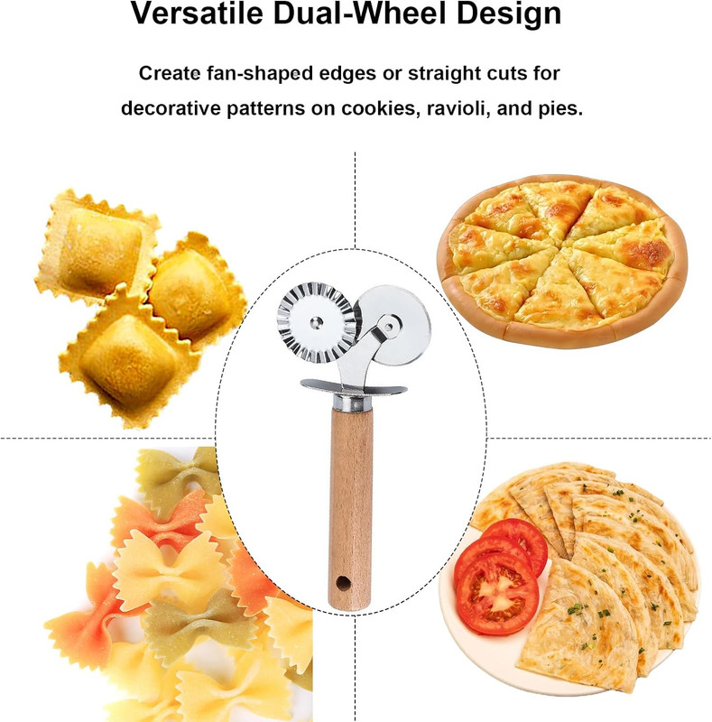Pastry Double Cutter Wheel,Dual-Head Baking Tool for Home and Kitchen Use,Raviol gallery