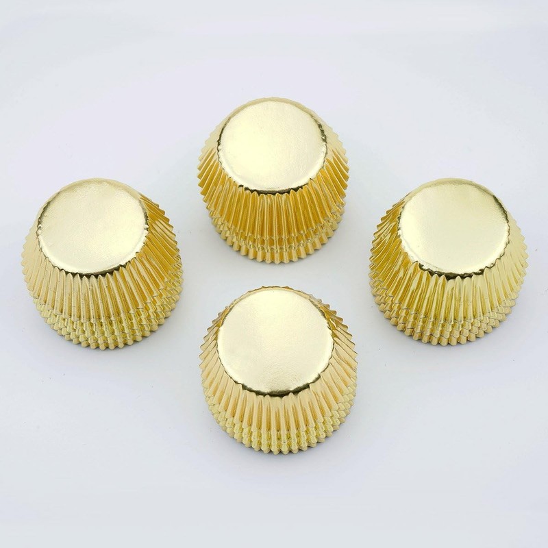 Mini Foil Baking Cups Gold 300-Count Bright Foil Paper Gold Cupcake Liners Mini gallery