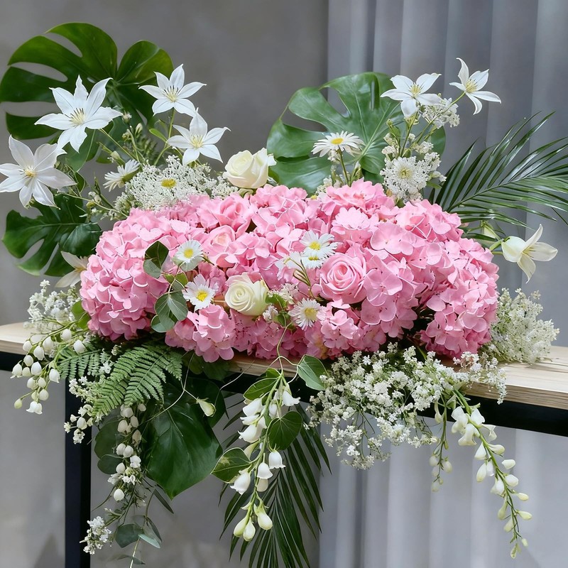 Cherica 100 Pcs Faux Pink Hydrangea Artificial Flowers Bulk Fake Silk Hydrangea gallery