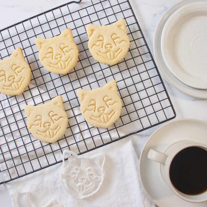 Shiba Inu Face Cookie Cutter - cute dog treats rescue adoption animal shelter gallery