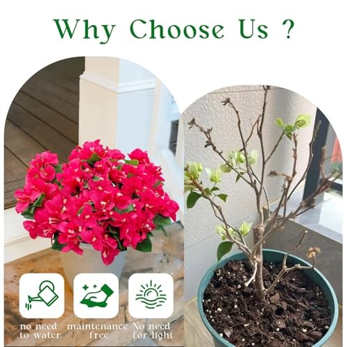 8 Bundles Artificial Flowers for Outdoors UV Resistant Fake Rose Red gallery