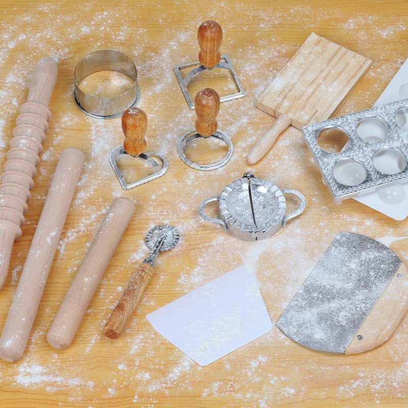 14 Pieces Pasta Making Tools Set, Ravioli Mold Set, Ravioli Maker with Roller... gallery