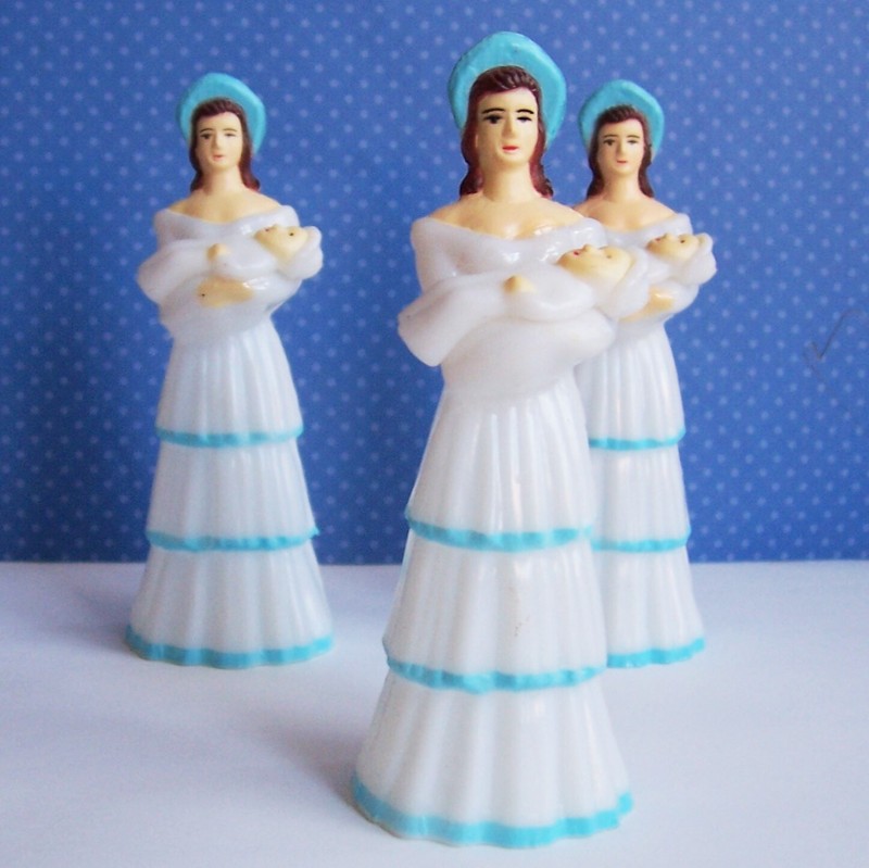 12 Vintage Mother Holding Baby Cake Topper Figurine Plastic gallery