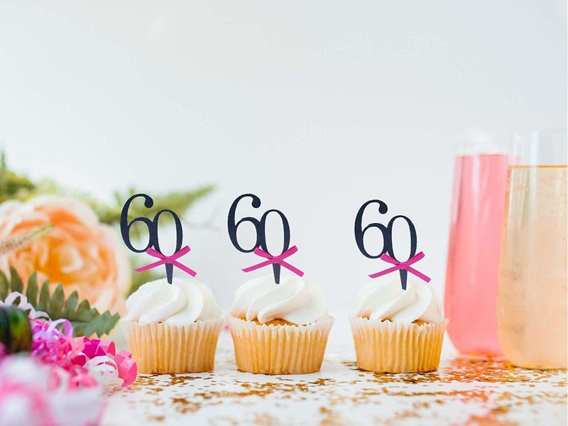 60th Birthday Cupcake Toppers
