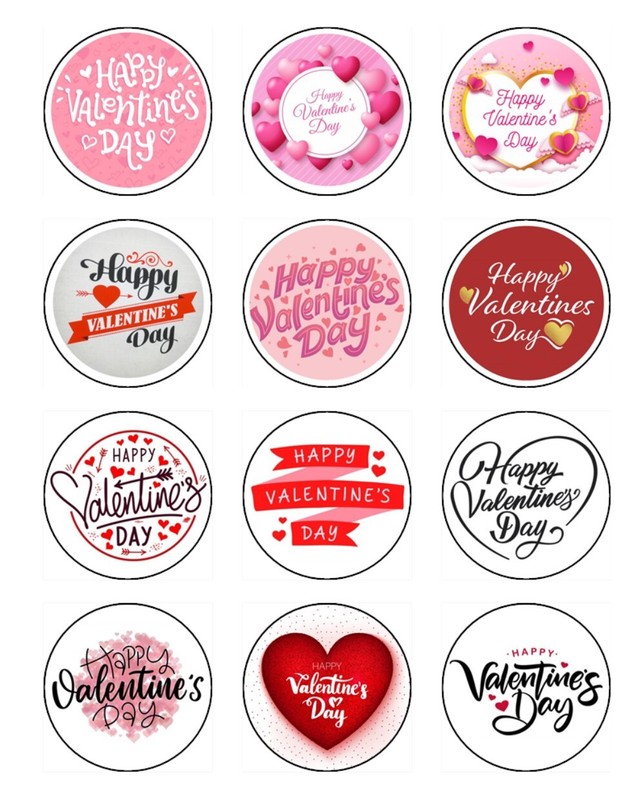 Valentine's Day Cake Topper Edible Wafer Valentines Cake Decorations (3 Sizes) gallery