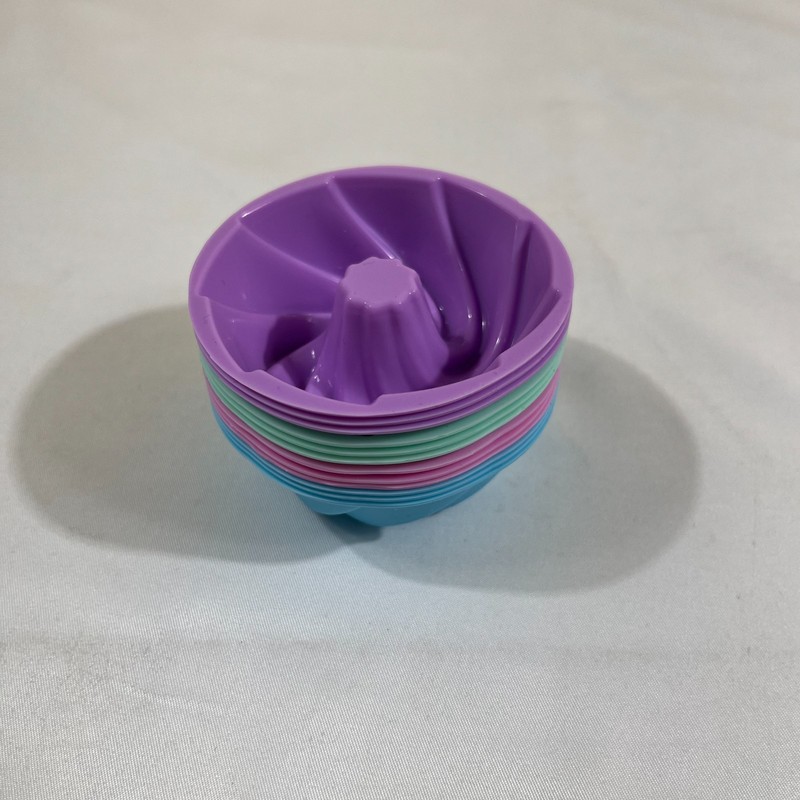 12pc Silicone Mini Bundt Cake Molds Pastel Individual Fluted Cupcake Baking Cups gallery