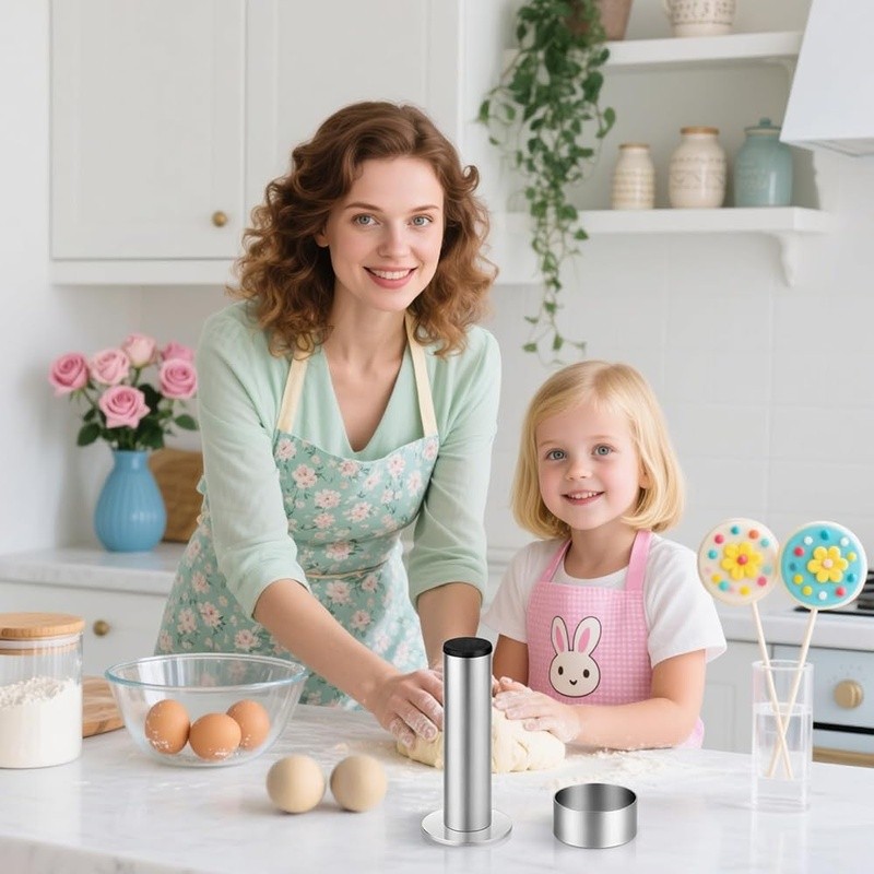 Stainless Steel Cake Pop Mold Cutter Non-Stick Baking Tool W/ Pusher BPA-Free US gallery
