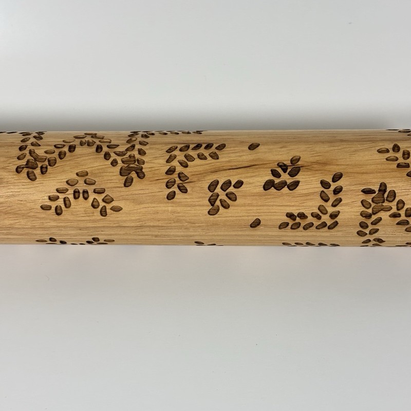 Hearth & Hand Textured "Snowflake" Wooden Rolling Pin Cookie Pie Crust Baking gallery