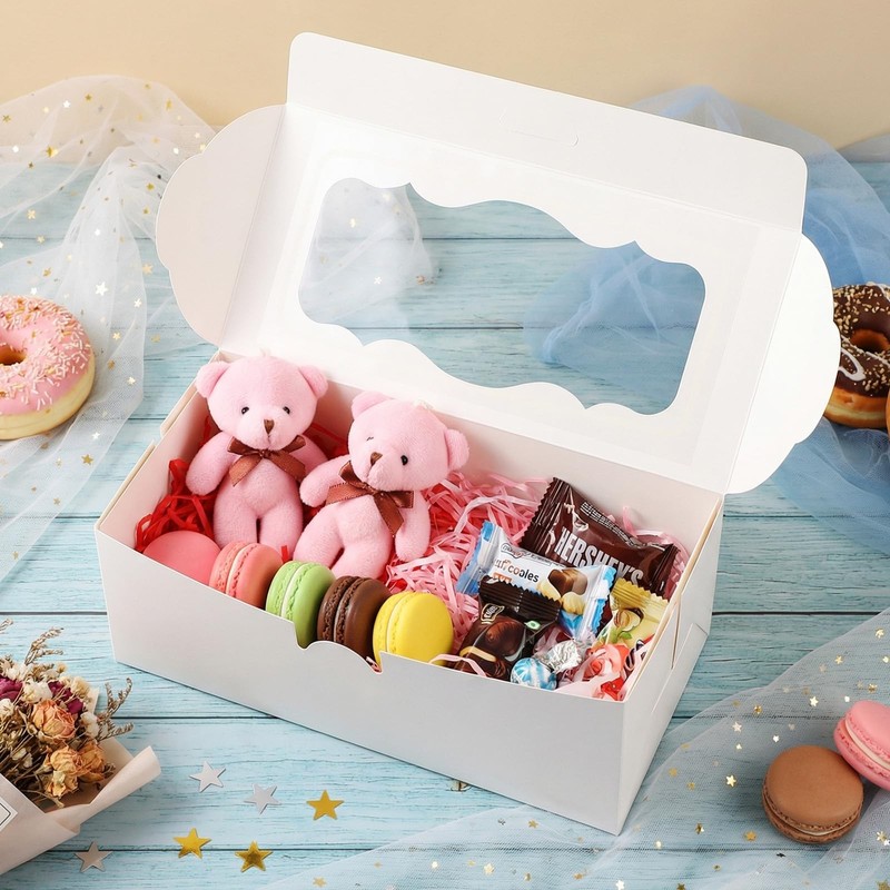 50 Pcs Cookie Boxes, Bakery Boxes with Window, for Donuts, Muffins, Pastries,... gallery