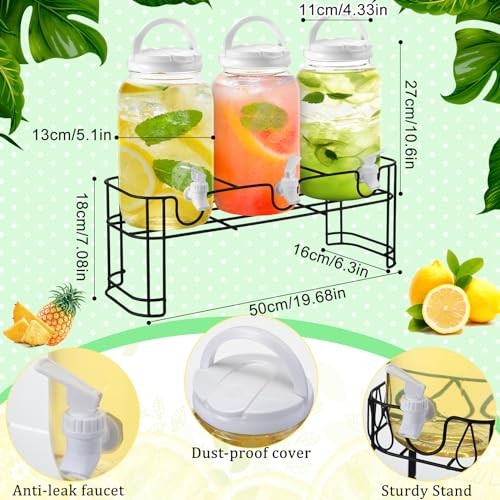 3 Pcs Plastic Drink Dispenser with Stand Beverage as shown in the picture gallery
