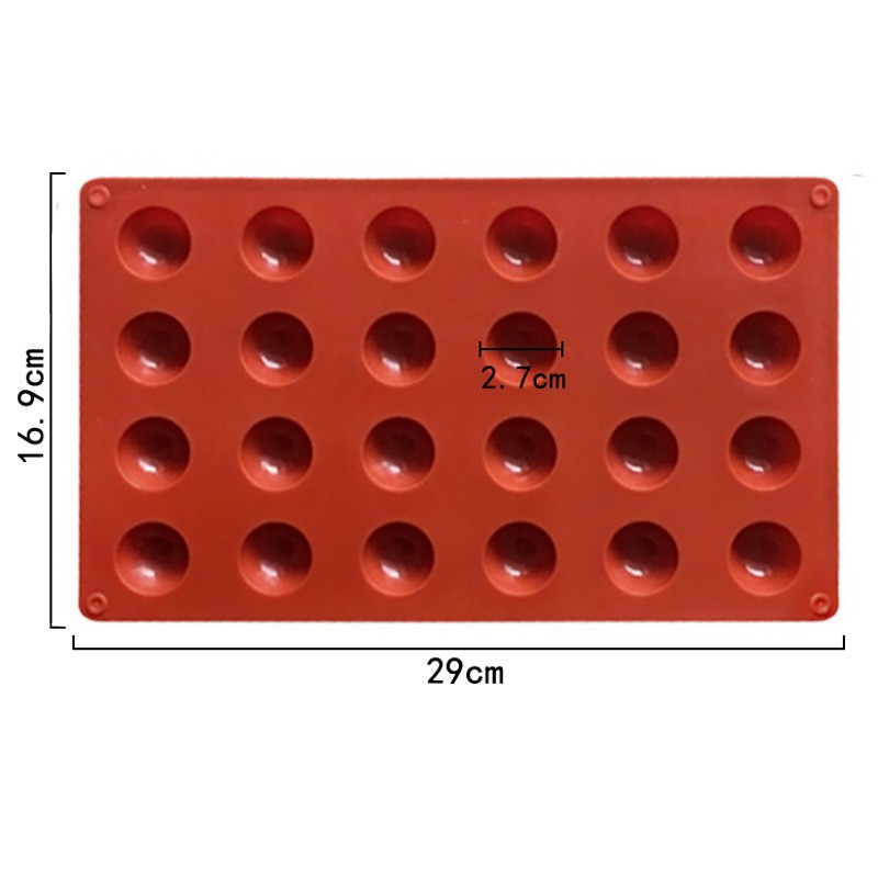2×24 small semi-circular silicone chocolate mold resistant to high temperatures gallery