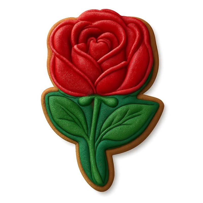 Anniversary Rose Heart Cookie Cutter - 4x3" Romantic Baking Design gallery