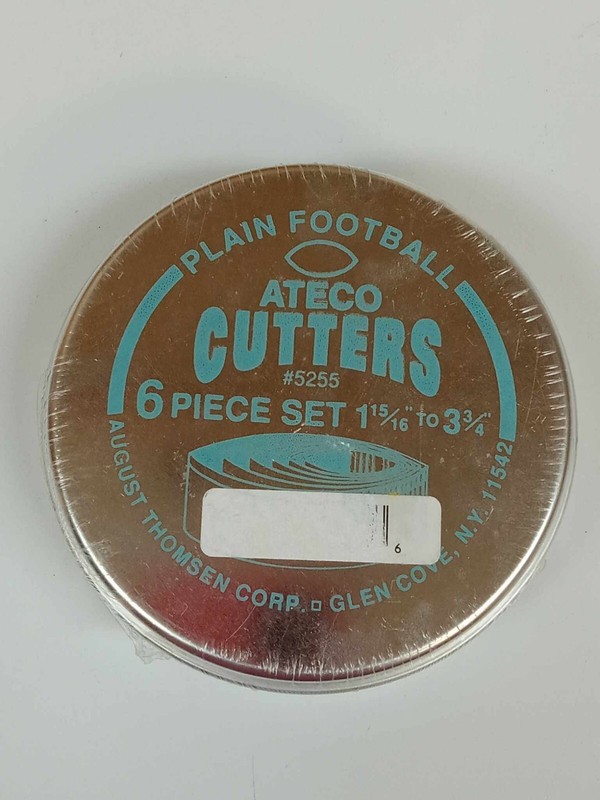 Ateco Cutters 6 Piece Plain Football Cutters Set 1 15/16” To 3 3/4” #5255 New