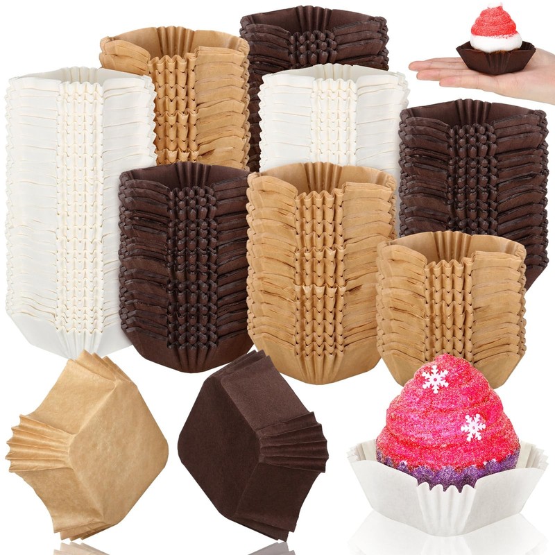 1200 Pcs Square Cupcake Liners 1.77″x1.77″ Square Brownie Baking Cups Pan Lin…