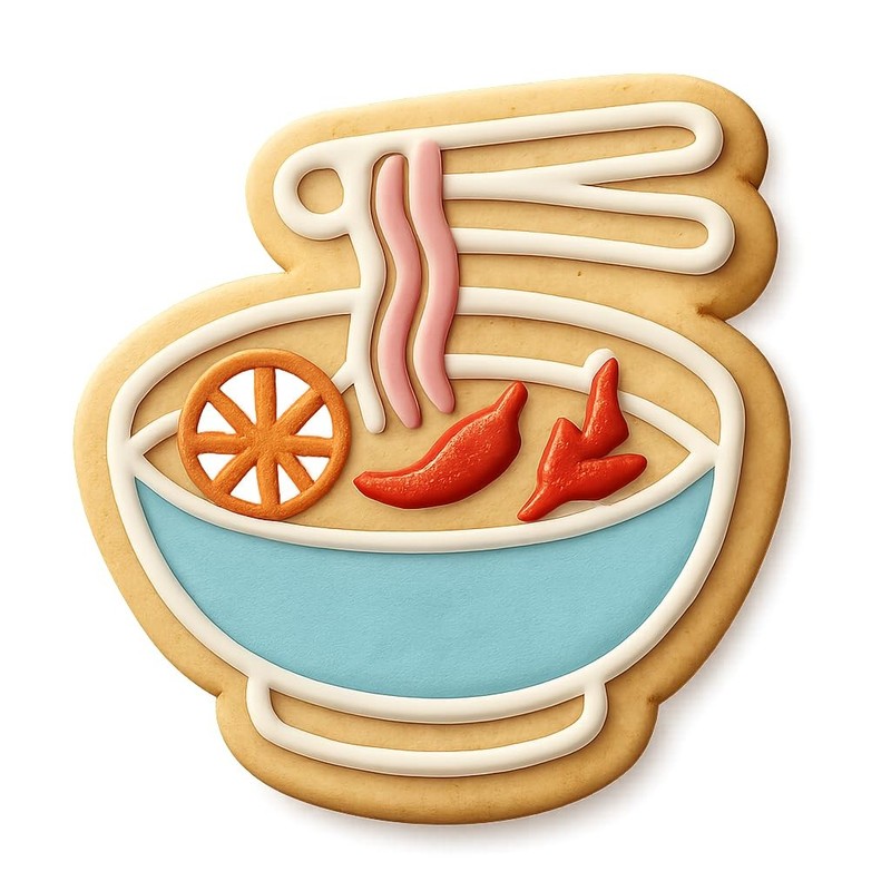 Pho Noodle Soup Cookie Cutter & Stamp, Fondant & Clay - 4x3 gallery
