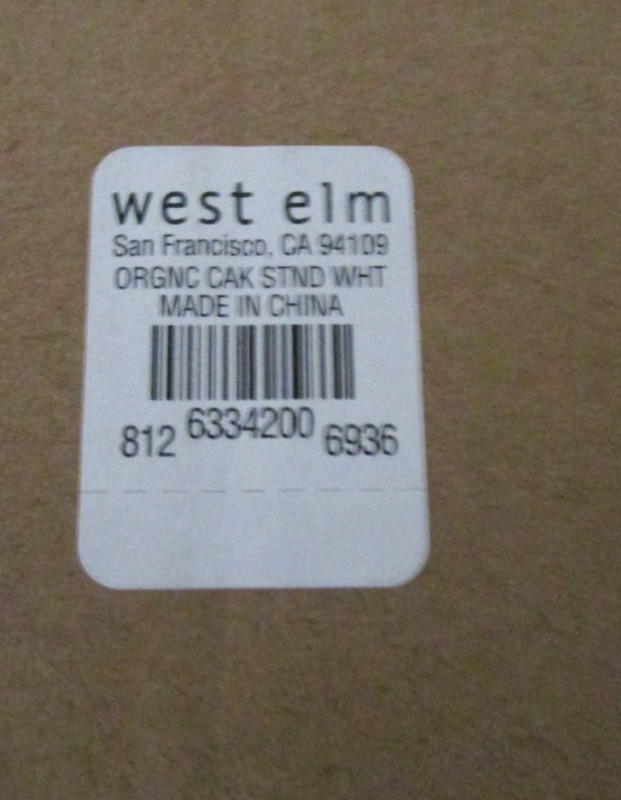 NEW IN BOX West Elm Organic Cake Stand White Glazed Pure Porcelain 12.5" x 4" gallery