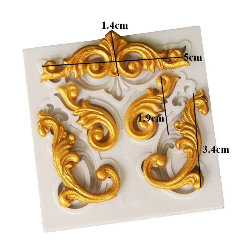 Baroque Silicone Molds Scroll Curlicues Filigree Sugarcraft Fondant Cake Mould gallery
