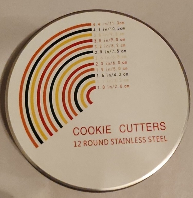 Stainless Steel Cookie Cutters Dough Pancakes Eggs 12 Round Graduated Sizes New