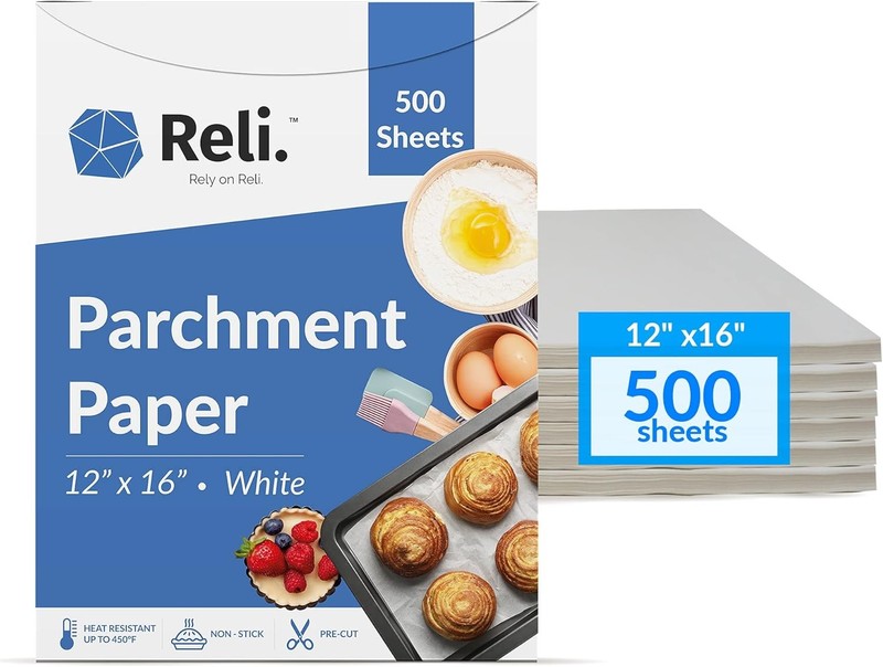 500 Pcs Parchment Paper Sheets, 12×16 in. | White, Non-Sti,