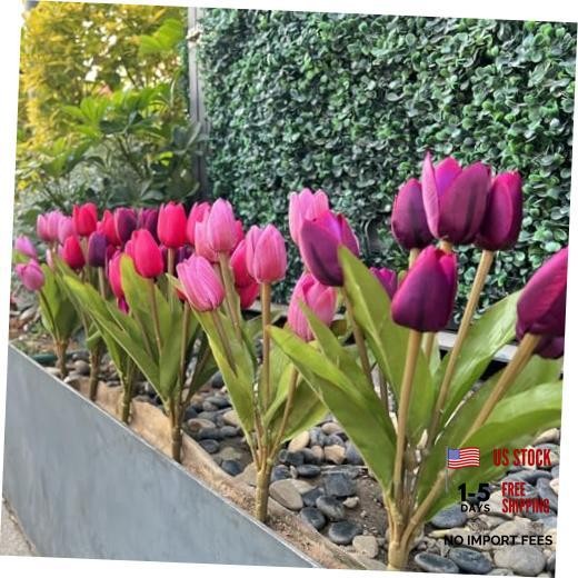 Artificial Fake Flowers for Spring Summer Outdoor Pink Purple Dark Purple