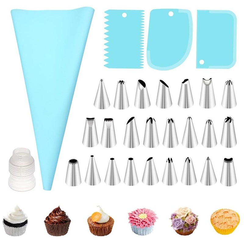 29 Pcs Piping Bags and Piping Tips Set Frosting Piping Bake Cake Decorating Kit