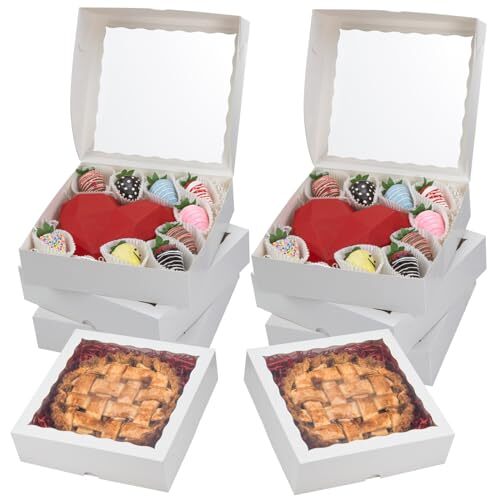 14pcs 9x9x2.5 Inches Bakery Boxes with Window Pie Boxes Breakable Heart Boxes... gallery