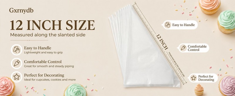 100 Pcs 12 Inch Piping Bags Disposable, Thickened Anti-Burst Pastry Bags for gallery