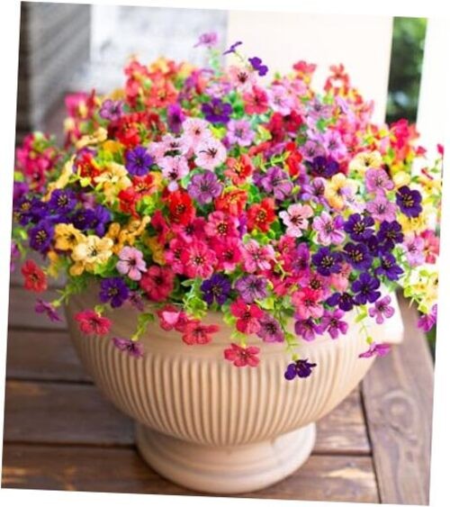 Artificial Flowers for Outdoor Indoor Garden Home Decoration, 6 Multicolor gallery