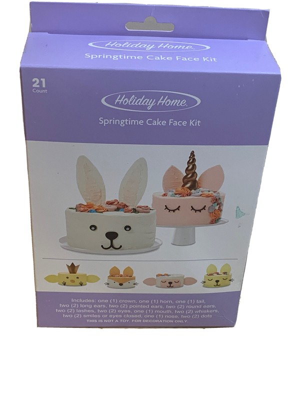 Cake Decorating Kit – Springtime Cake Face Kit 21 Pieces Holiday Home
