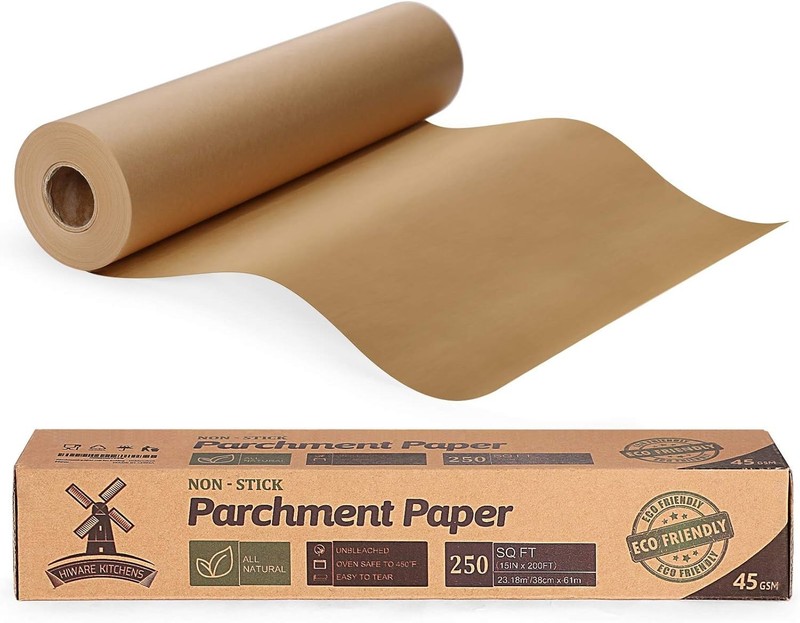 Hiware Unbleached Parchment Baking Paper Roll 15 X 200 Ft 250 Sq Ft gallery