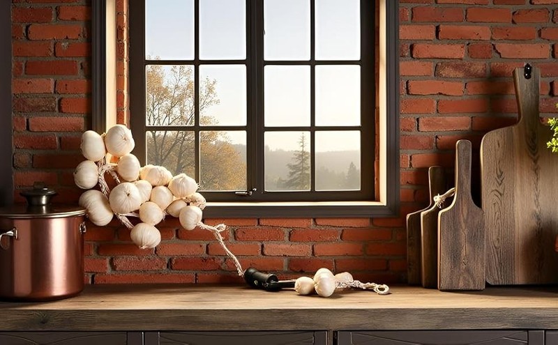 Artificial Garlic String - Lifelike Vetable Decor for Kitchen Display gallery