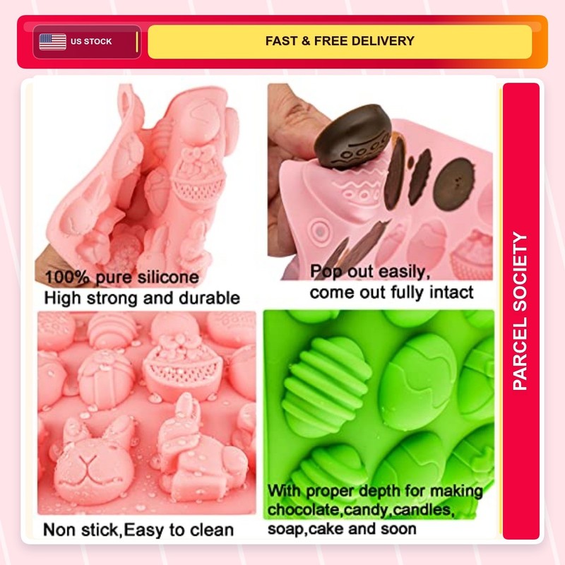 Candy Non-stick 750 ml 75.0 Count Easter Egg Silicone Mold Chocolate 5 Packs Pan gallery